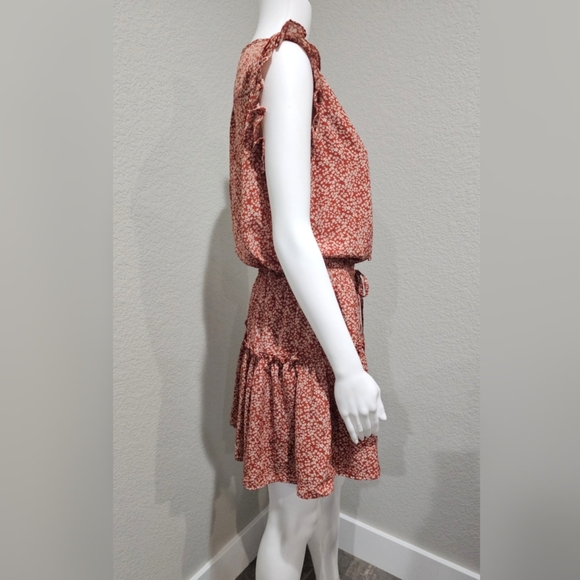 Anthropolgie PINCH Rust Ruffled Floral Mini Dress - Picture 3 of 8
